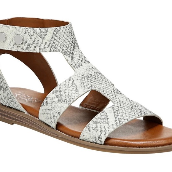 NEW Franco Sarto Women Genevia Gladiator Snakeskin Print Strappy Sandals 7.5M - Picture 2 of 10